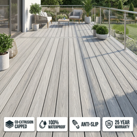 Panneau de terrasse en WPC creux, faible entretien, résistant aux intempéries, antidérapant, gris, gaufré, plancher extérieur en WPC