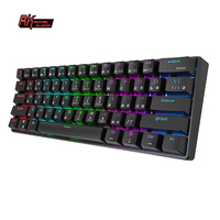 Royal Kludge – clavier mécanique de jeu russe Rk61, noir mat 60% rvb, 61 touches transparentes