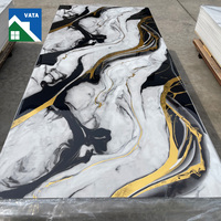 Nouveau Design Étanche Décor TV Mur Feuille PVC 3D UV Marbre Panneau Mural pour la Décoration Intérieure