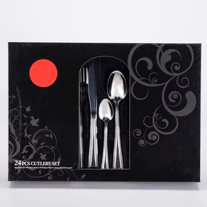 Hot bán 24-mảnh thân thiện với môi thép không gỉ thiết lập dao kéo 6 Wedding party đồ ăn Bộ đồ ăn cho <span class=keywords><strong>2025</strong></span> bao gồm thìa - Product Image 2