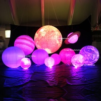 Ballon du système solaire : Lune, Terre, Mars, Saturne, neuf planètes / Planète géante gonflable à l'hélium avec lumière LED
