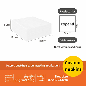<span class=keywords><strong>Serviettes</strong></span> de table imprimées en pâte de bois pure 1 pli monocouche personnalisées pour hôtels, cafés et autres lieux <span class=keywords><strong>Serviettes</strong></span> de table style sac - Product Image 3