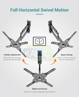 Support mural articulé pivotant KALOC X4 pour téléviseur, extension de support de télévision, inclinaison 35-55, support mural universel VESA, support de télévision rotatif