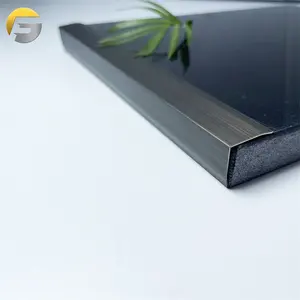 V23 High Quality Stainless Steel Flooring Trim Black Brushed L Trim Tile Trim