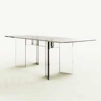 Table à manger en verre pour salle à manger moderne minimaliste à 8 places