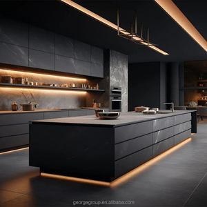 Meubles <span class=keywords><strong>de</strong></span> cuisine modulaires modernes <span class=keywords><strong>de</strong></span> luxe sur mesure George Manufacturer, armoires <span class=keywords><strong>de</strong></span> cuisine avec îlot pour villa - Product Image 1