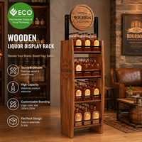 Étagère de présentation en bois haut de gamme pour vins et spiritueux, présentoir de sol en bois à 4 niveaux pour la promotion des boissons en bouteille