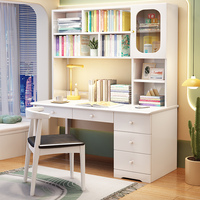 Bureau d'étude multifonctionnel en bois massif pour les élèves du collège, bibliothèque intégrée et bibliothèque, bureau d'écriture à domicile, bureau d'ordinateur
