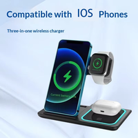 Ventes chaudes - Chargeur sans fil 3 en 1 pour téléphones mobiles Android et iOS, montres et écouteurs - Support de charge vertical pliable 15W