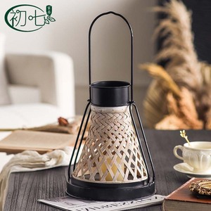 Porte-bougie en bambou, forme conique, fait main, pour la décoration de la maison - Product Image 5