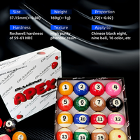 Hot Selling Korean Blue Diamond TV-Ball 57,2mm Harz Langlebige benutzer definierte Pool bälle Billard kugel für 16-teiliges Set