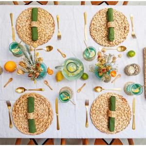 Lot de 100 anneaux de serviette en jacinthe d'eau, naturels, tissés à la main, style bohème, porte-serviettes rustiques pour la décoration de table de ferme, idéal pour la restauration - Product Image 6