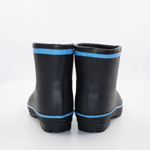 รองเท้าตกปลาสีดำรองเท้าบูทยางกันน้ำใส่ได้ทั้งชายและหญิงทนทานขนาดกลางลูกวัวตามสั่ง - Product Image 4