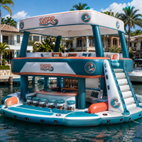 Plateforme flottante gonflable robuste pour les loisirs en famille, grande plateforme aquatique pour les invités et les amis