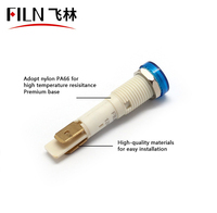 FILN 10MM enfichables en plastique LED voyants 12V/24V machine à laver lampe pilote électrique machine indicateur lumière fil