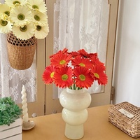 YOPIN-7957 Bunga Krisan Artifisial Grosir Sentuhan Alami Tangkai Tunggal PU Gerbera Daisy untuk Pernikahan Dekorasi Rumah