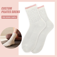 Chaussettes de Pilates personnalisées avec logo, strass et paillettes, antidérapantes, haute qualité