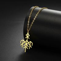 Collier Symbole Wardruna Myshape, Pendentif Runes Nordiques Vikings Elder Futhark, Amulette de Protection, Bijoux en Acier Inoxydable