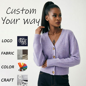 Cardigan Autunnale con Bottoni, Maglione Casual a Maniche Lunghe con Scollo a V, Lavorato a Maglia, Abbigliamento da Ufficio per Signore, Uso Quotidiano Personalizzabile - Product Image 4