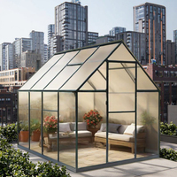 Serre multi-travées en polycarbonate extérieur durable Taille de bricolage avec cadre en métal Assemblage facile pour la culture de fleurs pour les jardins