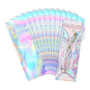 Shiny Holographic <b>Mylar</b> <b>Bags</b> For Secure Storage Resealable Design Ideal For Food Coffee Snacks And Creative Packaging Use - Product Image 6