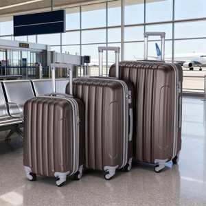Ensemble de 3 valises rigides en PC+ABS, valises de voyage légères, design empilable résistant aux rayures, 20"/24"/28" - Product Image 1