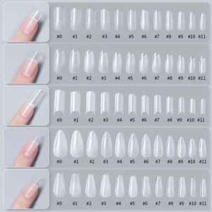 Ongles professionnels Tip XS XXS <span class=keywords><strong>court</strong></span> cercueil amande couverture complète pointe d'ongle mat Logo personnalisé en gros Stiletto carré clair ongles Tips - Product Image 5