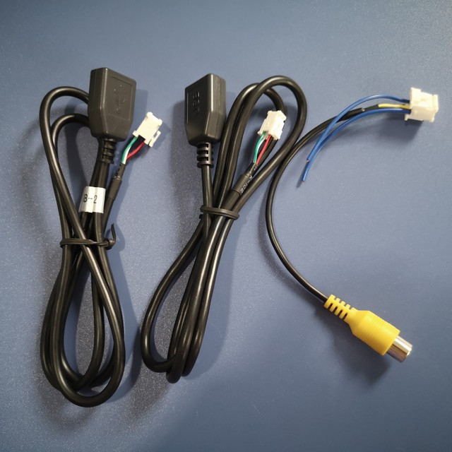 Universal Car Usb Backup Camera Cable Rearview Mirror Power Cable Assembly Commonly Used Wiring Harness Three-piece Kits