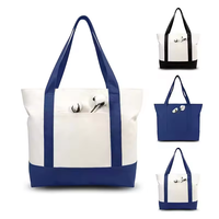 Sac fourre-tout en toile pliable personnalisable à succès avec fermeture éclair, longue poignée, motif et logo personnalisés pour étudiants, shopping et cadeaux