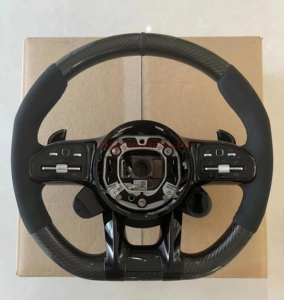 Volant de voiture de course automatique pour <span class=keywords><strong>Mercedes</strong></span> W205 <span class=keywords><strong>classe</strong></span> C C200 E300 <span class=keywords><strong>C220</strong></span> C300 C400 C450 volant en fibre de carbone - Product Image 2