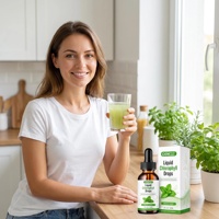 Complément alimentaire en gouttes de chlorophylle pure OEM, gouttes de chlorophylle liquides, favorise la production de collagène pour les cheveux et la peau