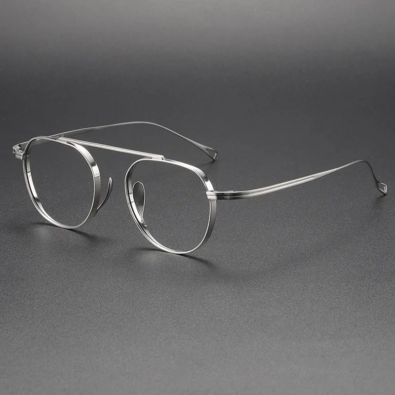 custom made logo milled titanium material eyeglasses frames for men