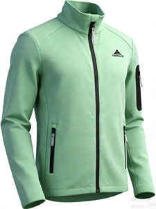 Veste de randonnée pour femmes, bleu, super extensible, ripstop, col montant, softshell sans membrane, pour la saison d'automne - Product Image 4