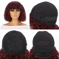 Perruques ondulées faites à la machine avec frange, 100 % cheveux humains vierges brésiliens non traités, cuticules alignées, colorées