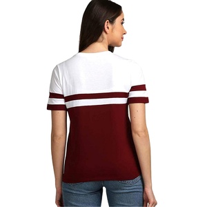 Meilleure qualité femmes personnalisé grande taille col rond manches courtes t-shirt décontracté blanc orange coton direct bangladesh Logo décoration - Product Image 3