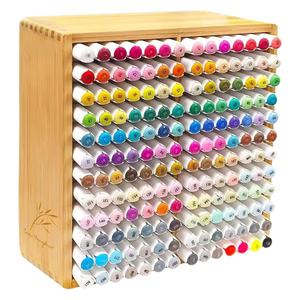 Support de rangement pour marqueurs en bois, organisateur de fournitures artistiques, porte-papeterie polyvalent, type rectangulaire - Product Image 1