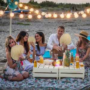 Abanicos de Rafia Naturales Hechos a Mano, Abanicos de Buri para Decoración Rústica de Verano, Abanico de Ratán - Product Image 5