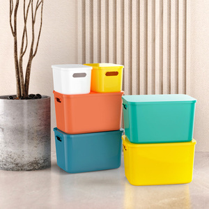 Household Desktop Storage Organizer Multi-color Plastic Storage Container Large Capacity Storage Box With Lid