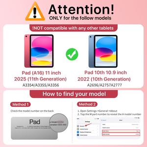 Coque de protection pour tablette <span class=keywords><strong>MoKo</strong></span> avec dos transparent givré, support pliable à trois volets pour iPad A16 11e génération 2025 - Product Image 2