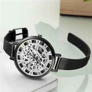 Montre squelette tendance pour homme avec bracelet en acier, montre à quartz best-seller pour femme, montre créative - Product Image 3
