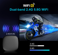 Onn Android 14 4K Quad Core Smart TV Box Konektivitas 5G 2GB RAM Set-Top Box dengan Remote Suara untuk Pemutar Media Streaming