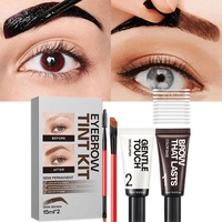 Kit de teinture pour sourcils à marque privée, teinture semi-permanente pour sourcils, brun foncé, imperméable, longue durée, kit de teinture pour sourcils à faire soi-même à domicile