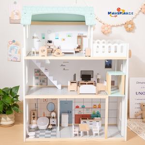 Éducation précoce des enfants <span class=keywords><strong>maison</strong></span> de jeu en bois parent-enfant <span class=keywords><strong>maison</strong></span> de poupée interactive Simulation jouets éducatifs en bois - Product Image 1