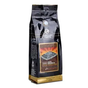 Custom Printed Octagonal Coffee Beans Packaging Bags Retail 8 Side Sealed Flat Bottom Coffee Bag With Zipper And Valve