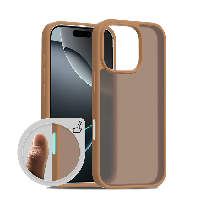 2 in 1 Smart Control Camera Button Phone Cases Desert Titanium for iPhone 16 Pro Max 16 Plus Wholesale Phone Accessories