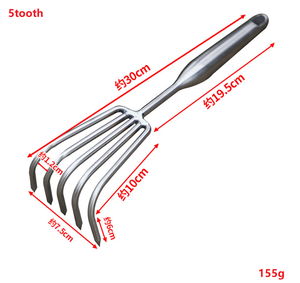 Petit outil de jardinage et de pêche intégré en acier inoxydable, râteau de terrassement efficace - Product Image 3