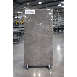 Carreaux en porcelaine gris foncé effet asphalte 600x1200mm, finition brillante, 8mm, antidérapants, pour sol et mur, chambre et salon - Product Image 2