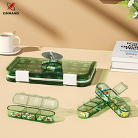 Boîte organisateur de médicaments en plastique Xinhang, portable, 28 compartiments, boîte de rangement pour pilules, compartiment anti-poussière multifonctionnel, organisateur de pilules