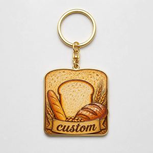 Porte-clés personnalisés en gros de haute qualité en forme de pain, mini-pains grillés, design alimentaire, promotion boulangerie, souvenir, porte-clés - Product Image 2