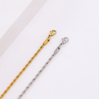 Collier torsadé en acier inoxydable pour femmes, chaîne d'extension réglable, accessoires de bijoux polyvalents pour le quotidien, vente en gros